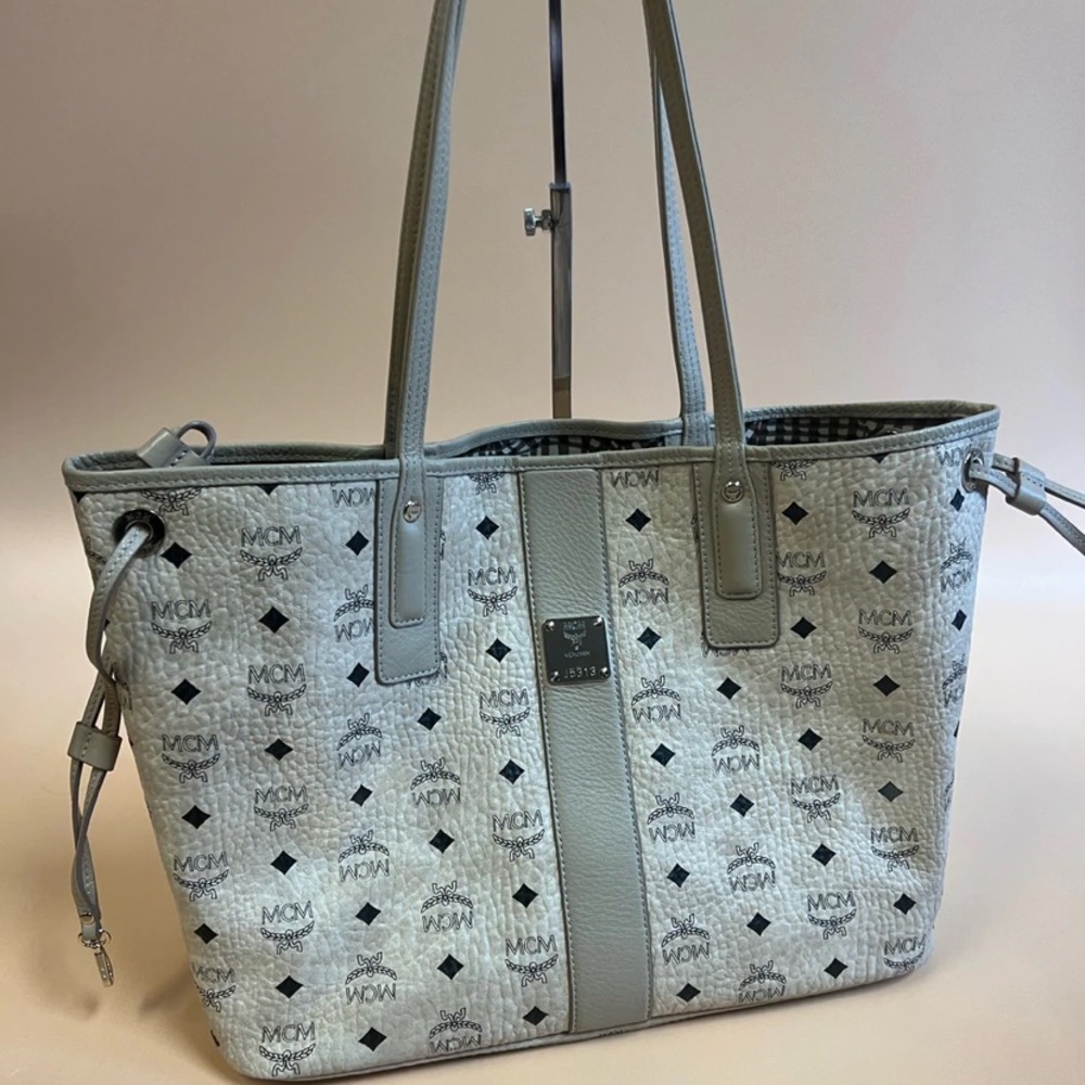 MCM Liz Tote in Beige Visetos